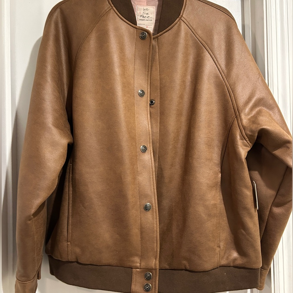 NWT Free People vegan leather bomber jacket, small